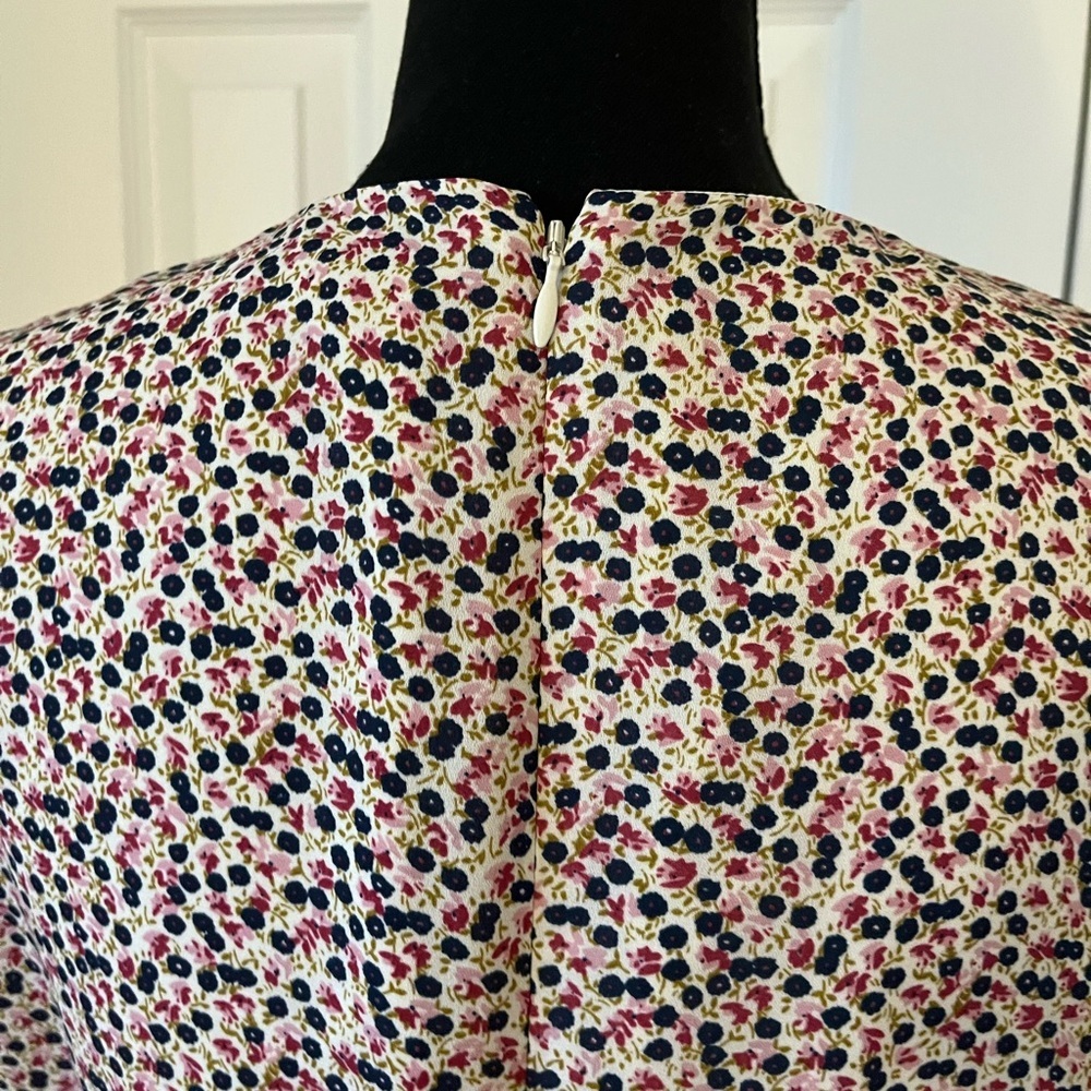 J Crew Mercantile Floral Dress Navy Burgundy Blush Size 8 - Picture 7 of 11